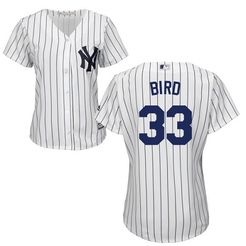 New York Yankees #33 Greg Bird White Strip Home Women's Stitched Jersey Womens