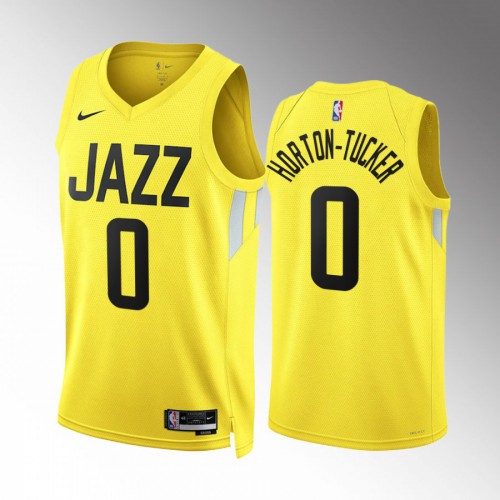Utah Utah Jazz #0 Talen Horton-Tucker Mens Yellow 2022-23 Icon Edition Jersey Mens