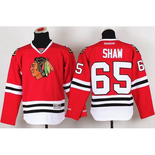Chicago Blackhawks #65 Andrew Shaw Red Stitched Youth Jersey Youth