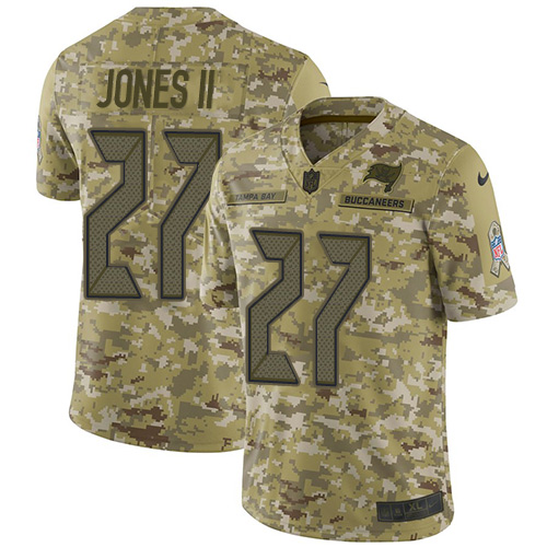Tampa Bay Buccaneers #27 Ronald Jones II Camo Men's Stitched Limited 2018 Salute To Service Jersey Men's