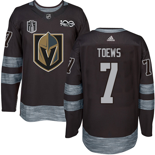 Adidas Golden Knights #7 Alex Pietrangelo Black 2023 Stanley Cup Final Patch 100th Anniversary Stitched Jersey