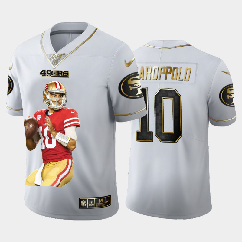 San Francisco 49ers #10 Jimmy Garoppolo Team Hero 3 Vapor Limited 100 Jersey White Golden