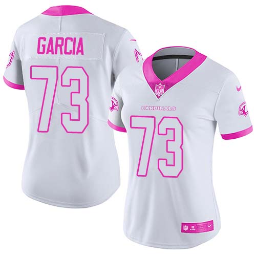 Cardinals #73 Max Garcia White/Pink Women's Stitched Limited Rush Fashion Jersey