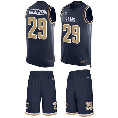Rams #29 Eric Dickerson Navy Blue Team Color Men's Stitched Limited Tank Top Suit Jersey