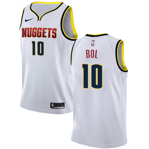 Denver Nuggets #10 Bol Bol White Womens Swingman Association Edition Jersey Womens