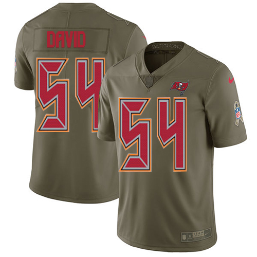 Buccaneers #54 Lavonte David Olive Men's Stitched Limited 2017 Salute To Service Jersey
