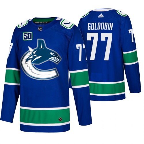 Men's Vancouver Vancouver Canucks #77 Nikolay Goldobin Adidas Blue 2019-20 Home Authentic Jersey Men's