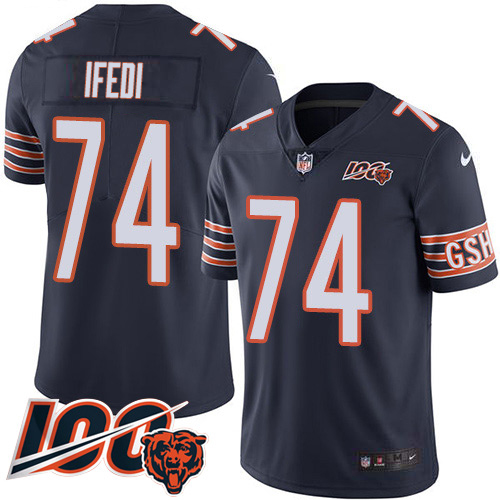 Chicago Bears #74 Germain Ifedi Navy Blue Team Color Men's Stitched 100th Season Vapor Untouchable Limited Jersey Men's