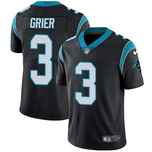 Carolina Panthers #3 Will Grier Black Team Color Youth Stitched Vapor Untouchable Limited Jersey Youth