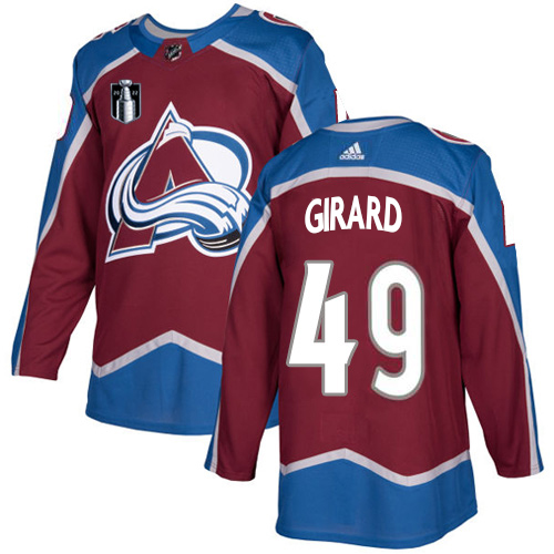 Adidas Colorado Avalanche #49 Samuel Girard Burgundy Youth 2022 Stanley Cup Final Patch Home Authentic Stitched Jersey Youth