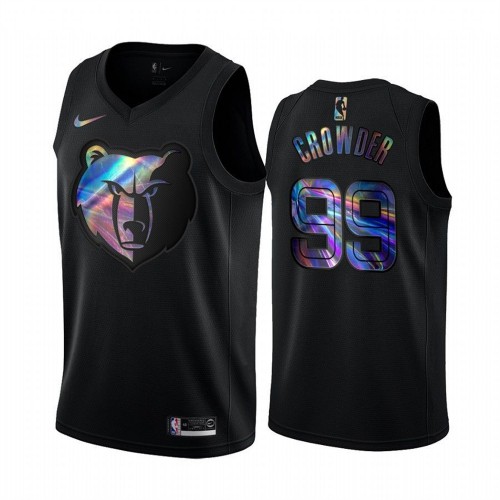 Memphis Grizzlies #99 Jae Crowder Mens Iridescent Holographic Collection Jersey - Black Mens