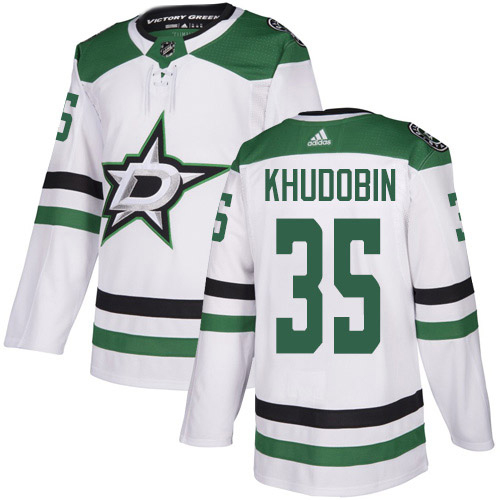 Adidas Dallas Stars #35 Anton Khudobin White Road Authentic Youth Stitched Jersey Youth