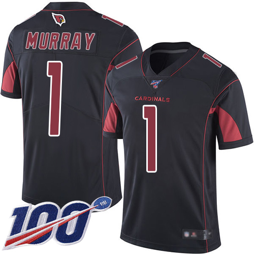 Cardinals #1 Kyler Murray Black Youth Stitched Limited Rush 100th Season Jersey