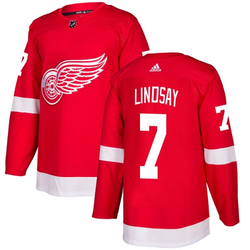 Adidas Detroit Red Wings #7 Ted Lindsay Red Home Authentic Stitched Jersey Men's