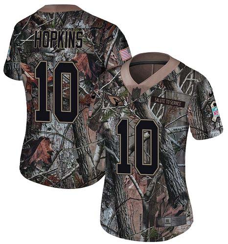 Cardinals #10 DeAndre Hopkins Camo Women's Stitched Limited Rush Realtree Jersey