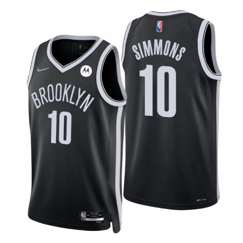 Brooklyn Nets #10 Ben Simmons Black Youth 2021-22 75th Anniversary Diamond Swingman Jersey - Icon Edition Youth