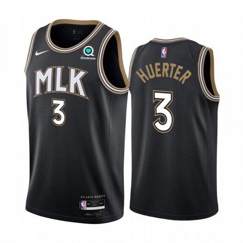 Atlanta Hawks #3 Kevin Huerter Black Swingman 2020-21 City Edition Jersey Mens
