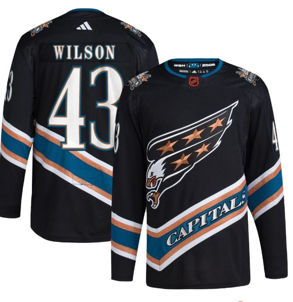 Washington Capitals #43 Tom Wilson Men's Adidas Reverse Retro 2.0 Authentic Player Jersey - Black