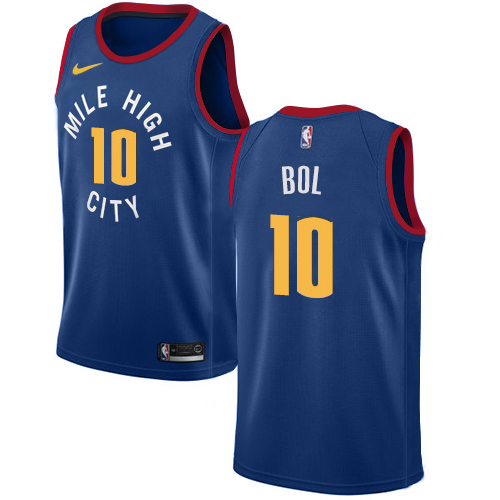 Denver Nuggets #10 Bol Bol Blue Swingman Statement Edition Jersey Mens