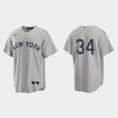New York New York Yankees #34 Justin Wilson Men's Gray 2021 Field of Dreams Game Jersey Men's