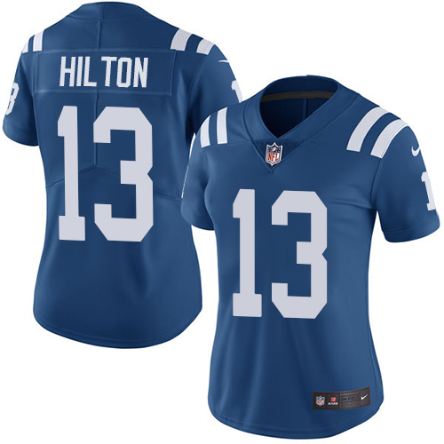 Colts #13 T.Y. Hilton Royal Blue Team Color Women's Stitched Vapor Untouchable Limited Jersey
