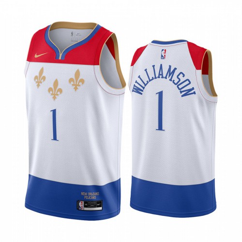 New Orleans Pelicans #1 Zion Williamson White Youth Swingman 2020-21 City Edition Jersey Youth