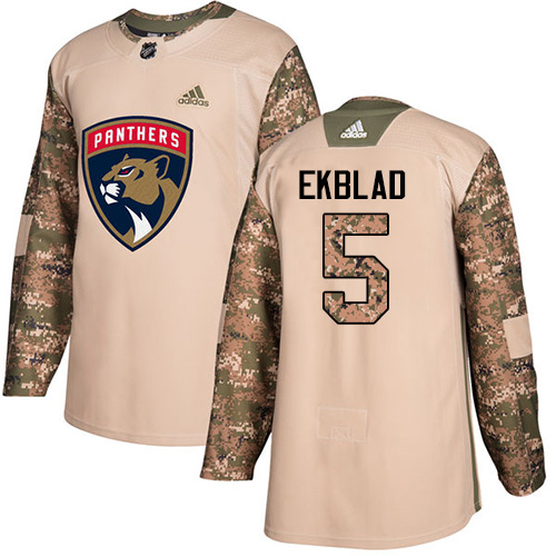 Adidas Florida Panthers #5 Aaron Ekblad Camo Authentic 2017 Veterans Day Stitched Jersey Men's