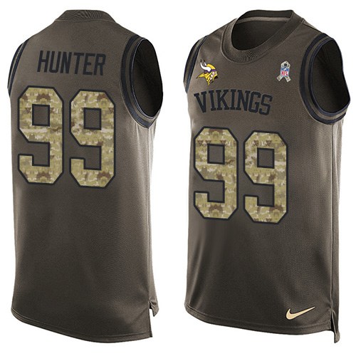 Vikings #99 Danielle Hunter Green Men's Stitched Limited Salute To Service Tank Top Jersey