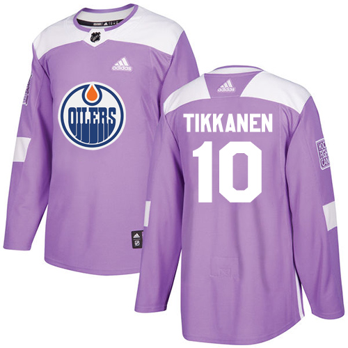 Adidas Edmonton Oilers #10 Esa Tikkanen Purple Authentic Fights Cancer Stitched Jersey Men's