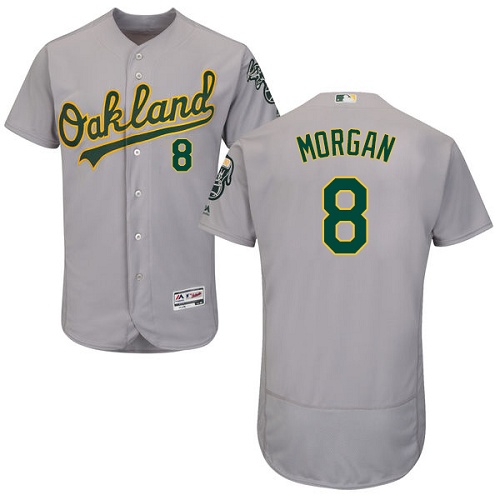 Oakland Athletics #8 Joe Morgan Grey Flexbase Authentic Collection Stitched Jersey Men's