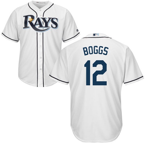 Tampa Bay Rays #12 Wade Boggs White Cool Base Stitched Youth Jersey Youth