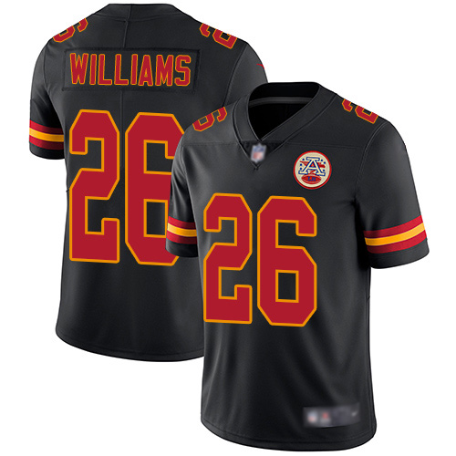 Kansas City Chiefs #26 Damien Williams Black Men's Stitched Limited Rush Jersey Men's