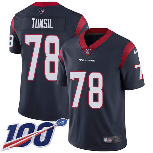 Houston Texans #78 Laremy Tunsil Navy Blue Team Color Men's Stitched 100th Season Vapor Untouchable Limited Jersey Men's