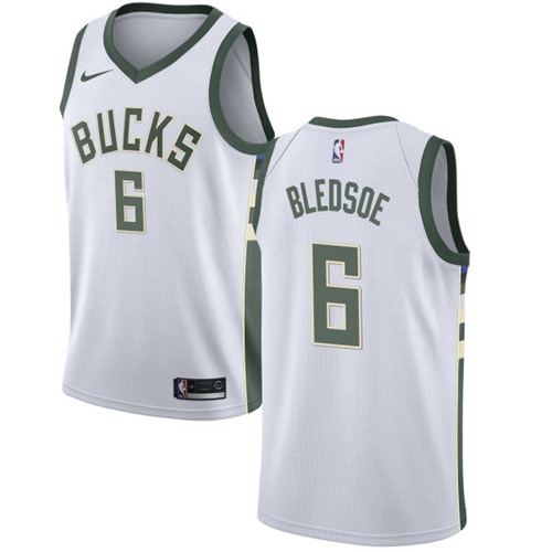 Milwaukee Bucks #6 Eric Bledsoe White Swingman Association Edition Jersey Mens