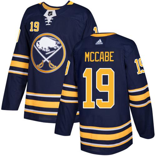 Adidas Buffalo Sabres #19 Jake McCabe Navy Blue Home Authentic Stitched Jersey Men's