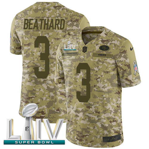 San Francisco 49ers #3 C.J. Beathard Camo Super Bowl LIV 2020 Men's Stitched Limited 2018 Salute To Service Jersey Men's