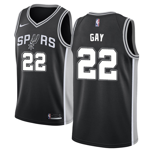 San Antonio Spurs #22 Rudy Gay Black Youth Swingman Icon Edition Jersey Youth