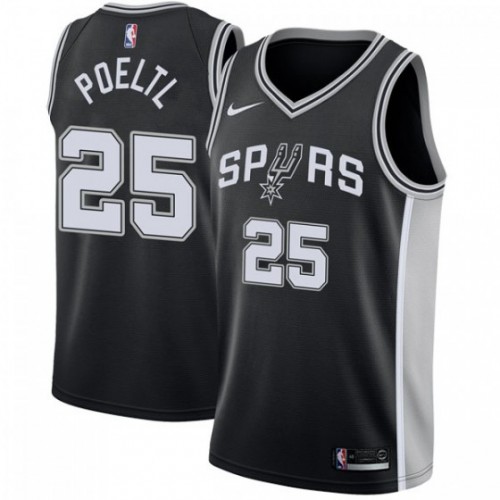 San Antonio Spurs #25 Jakob Poeltl Black Swingman Icon Edition Jersey Mens