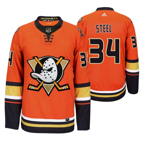 Anaheim Anaheim Ducks #34 Sam Steel Men's 2019-20 Third Orange Alternate Stitched Jersey Men's
