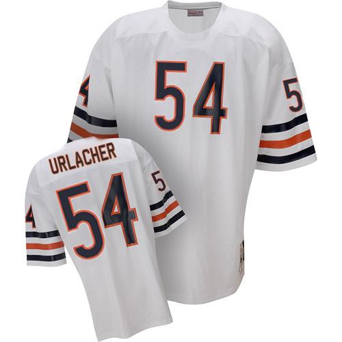 Mitchell and Ness Chicago Bears #54 Brian Urlacher White Stitched Throwback Jersey Men's