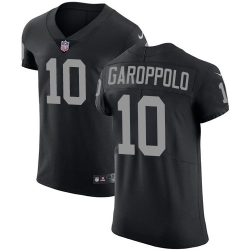 Raiders #10 Jimmy Garoppolo Black Team Color Men's Stitched Vapor Untouchable Elite Jersey