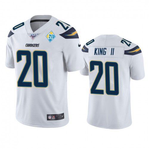 Los Angeles Los Angeles Chargers #20 Desmond King White 60th Anniversary Vapor Limited Jersey Men's