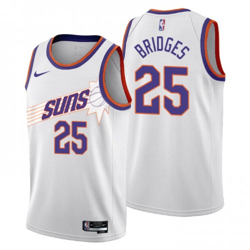 Phoenix Suns #25 Mikal Bridges Mens 2022-23 City Edition Jersey - Cherry Blossom White Mens