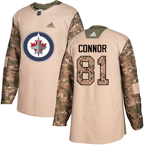 Adidas Winnipeg Jets #81 Kyle Connor Camo Authentic 2017 Veterans Day Stitched Jersey Men's
