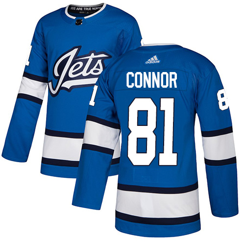 Adidas Winnipeg Jets #81 Kyle Connor Blue Alternate Authentic Stitched Jersey Men's