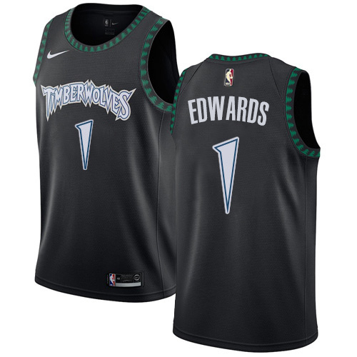 Minnesota Timberwolves #1 Anthony Edwards Black Youth Swingman Hardwood Classics Jersey Youth