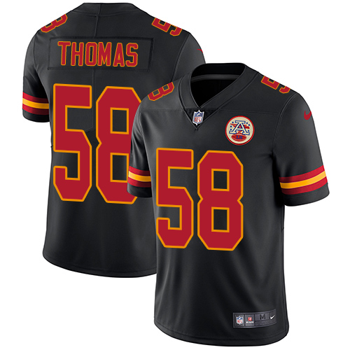 Chiefs #58 Derrick Thomas Black Men's Stitched Limited Rush Jersey