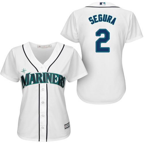 Seattle Mariners #2 Jean Segura White Home Women's Stitched Jersey Womens
