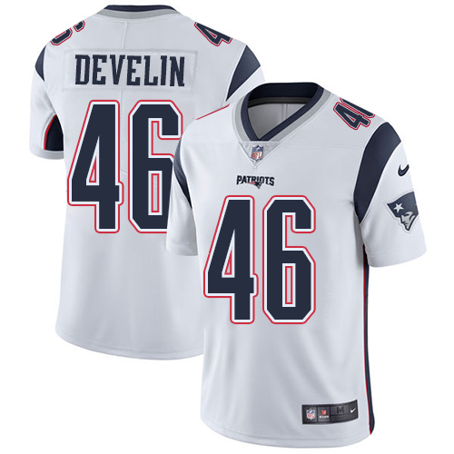 New England Patriots #46 James Develin White Men's Stitched Vapor Untouchable Limited Jersey Men's