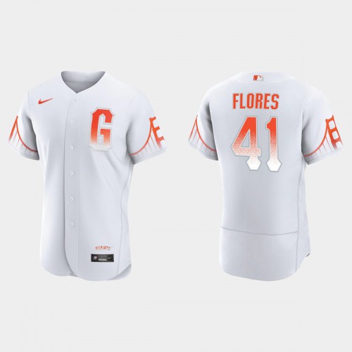 San Francisco San Francisco Giants #41 Wilmer Flores Men's 2021 City Connect Authentic White Jersey Men's